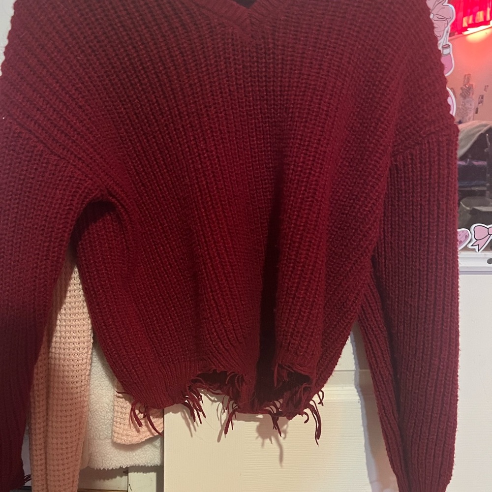 Cozy Red Knit Sweater